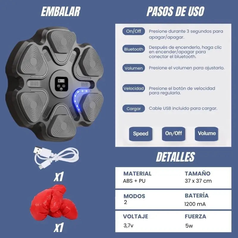 PowerBeat™ Boxeo: Ejercítate con Música y Luces LED | Envío a Colombia
